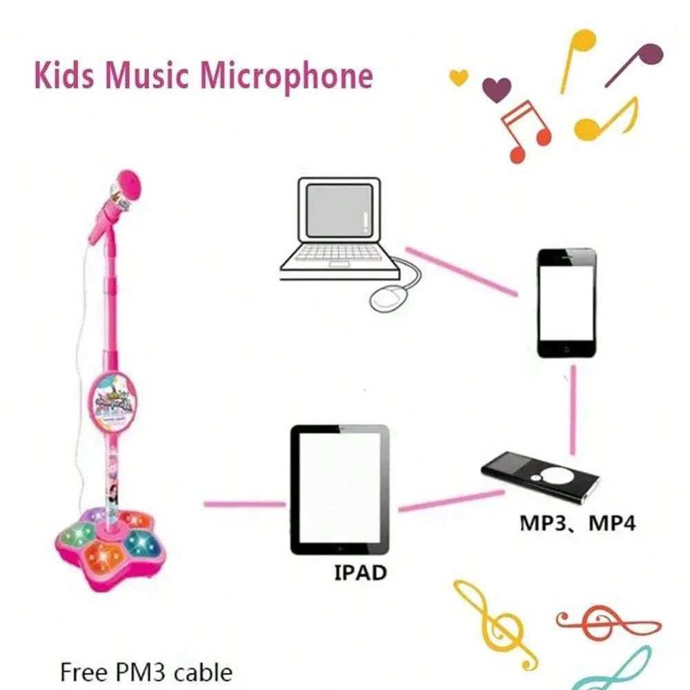 Kids Microphone Stand Toy Portable Childrens Karaoke Electronic Durable Party Karaoke Microphone Stand Kids Karaoke Machine C250913