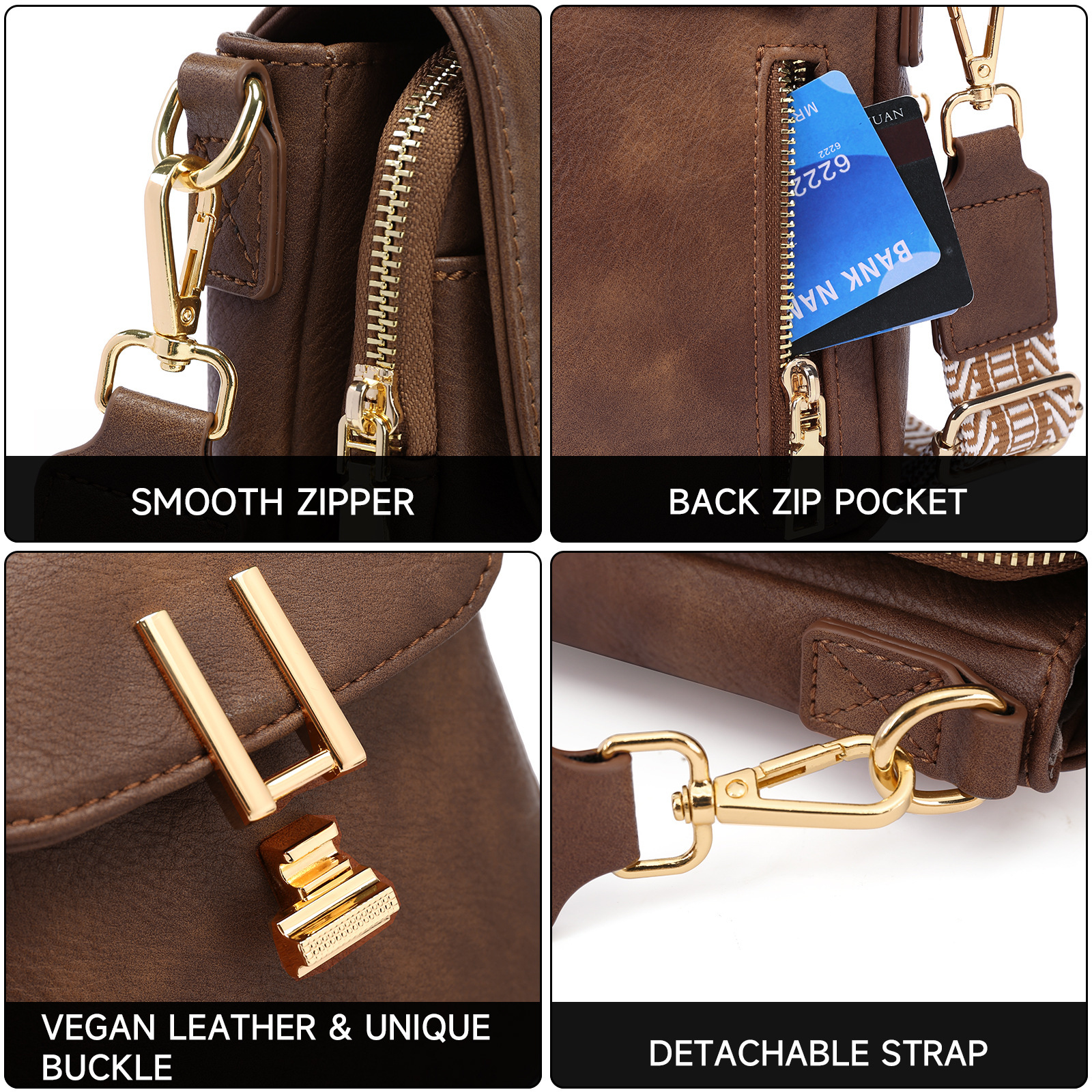2025 New Crossbody Phone Wide Strap Single Shoulder PU Soft Leather Double Layer Women's Bag ddmymoon