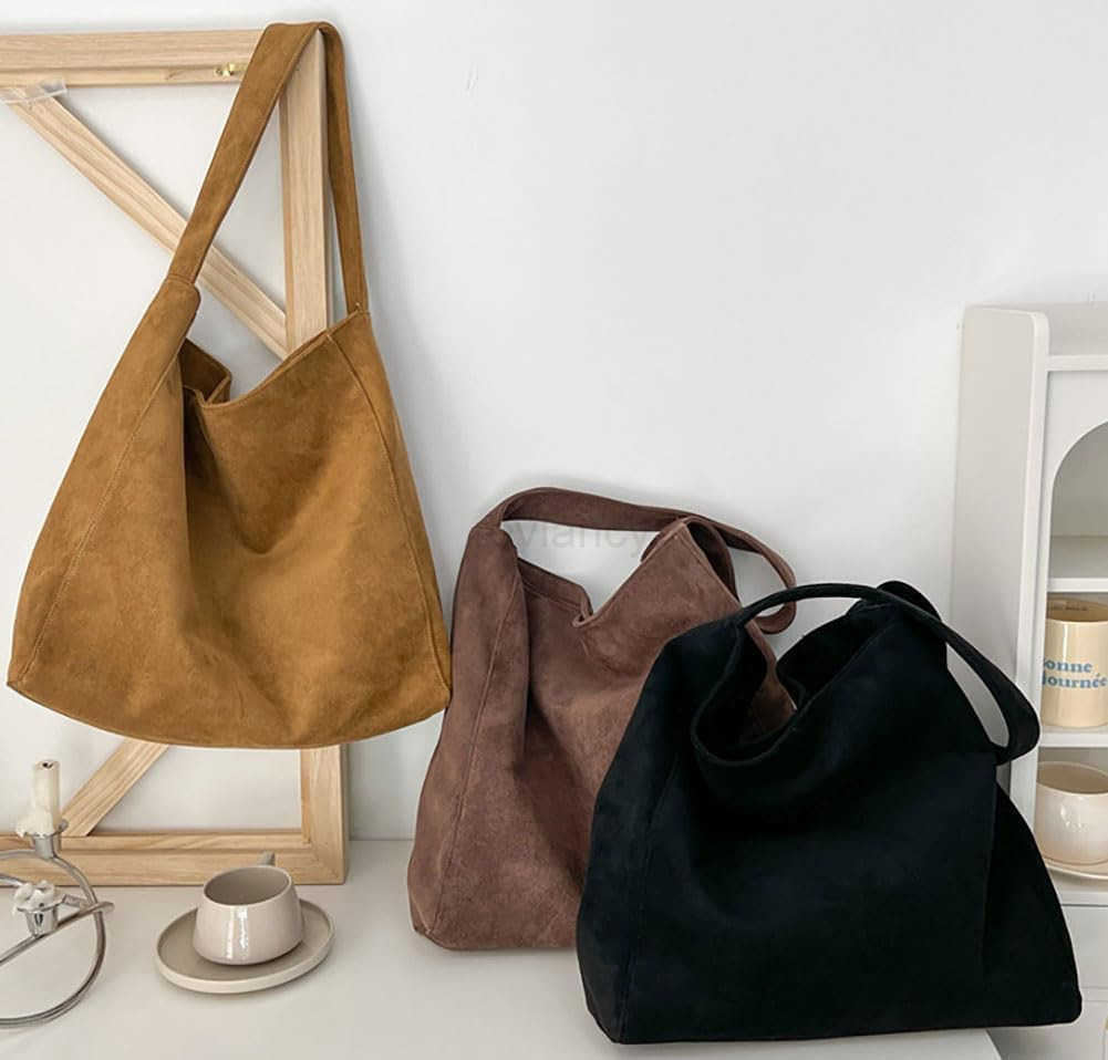 Bags for Women 2025 New Suede Tote Bag for Women Retro Slouchy Office Shoulder Tophandle Tote HandbagsW250913