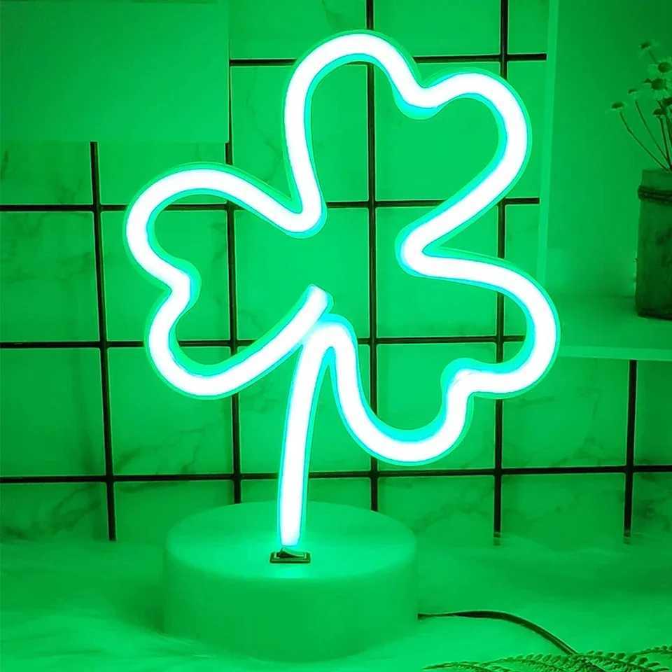 Room Decor Flamingo Clover Coconut Tree Cactus Neon Light Sign LED Night Light USB Or Battery Table Lamp For Home Decorations C250913