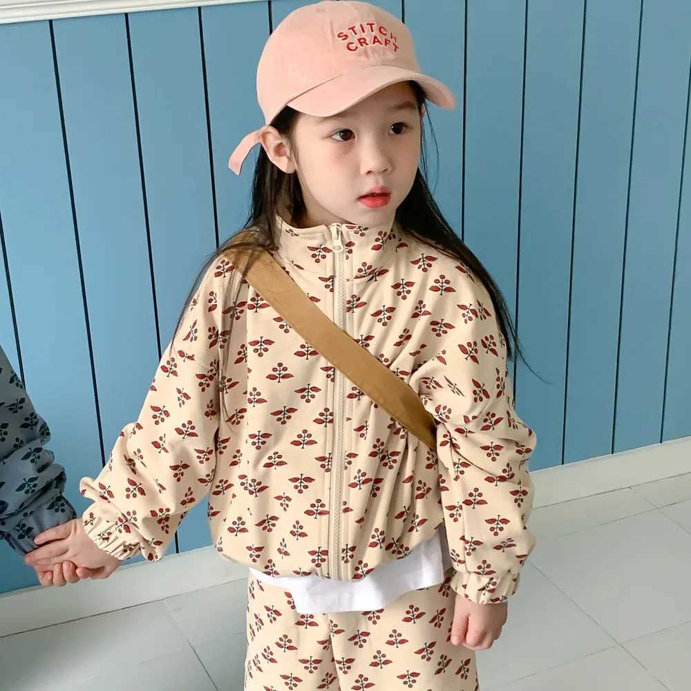 Ins Autumn Kids Girls 2PCS Clothes Set Cotton All Printed Zipper Outerwear Coat Suits Casual Shorts Clothes Children Boys Outfit C250913
