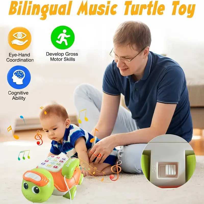 Musical Turtle Crawling baby Toys Interactive Baby Phone Toy with Piano Music Lights Toddlers Early Learning Educational Toys C250913