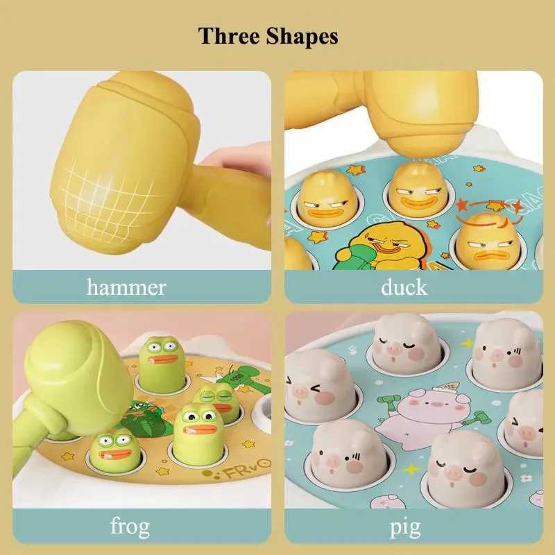 DuckFrogPig Baby Toy Montessori Learning Game Educational Puzzle Gift for 12 24 Months Toddler BoyGirl with Hammer C250913