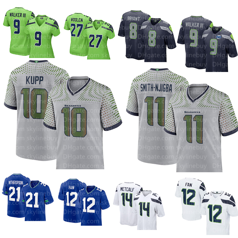 10 Cooper Kupp Sam Darnold Jaxon Smith-Njigba Football Jersey Jalen Milroe Grey ZabelDevon Witherspoon Nick Emmanwori Kenneth Walker Byron Murphy Jake