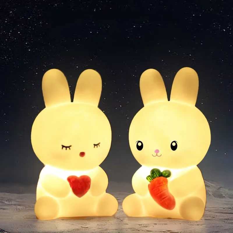 LED Cute Cartoon Rabbit Night Light Bedroom Living Room Rabbit Decoration Atmosphere Light for Birthday Gifts Childrens Toys C250913