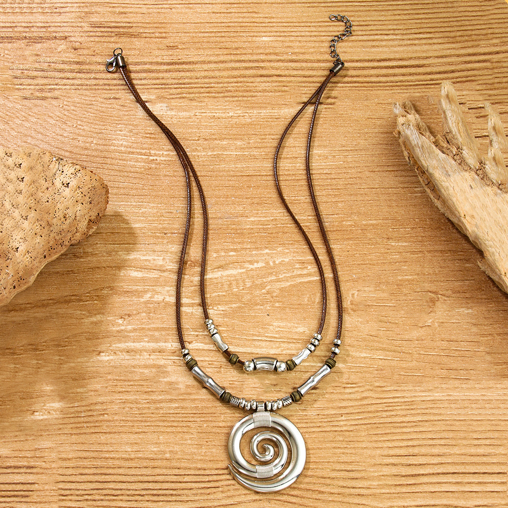Temu Long Swirl Totem Bohemian Style Beach Women's Necklace Pendant ddmymoon