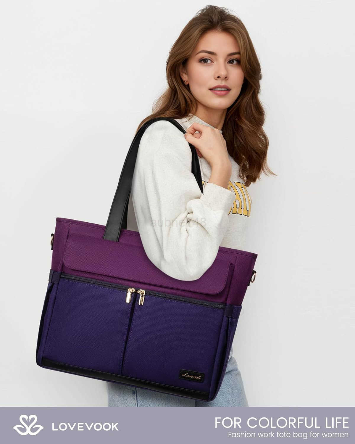 Laptop Bag for Women 156 Inch Canvas Laptop Large Capacity Work Bags Mutiple Pockets Teacher Bag Water Resistant Computer Bags for Business TravelZ250