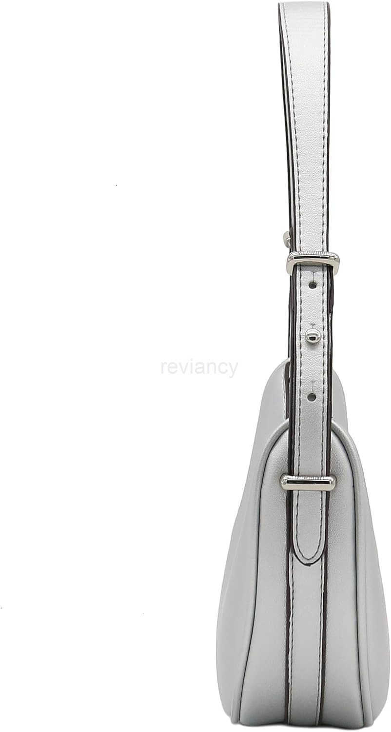 Small Crescent Smooth Faux Leather Underarm Shoulder BagW250913