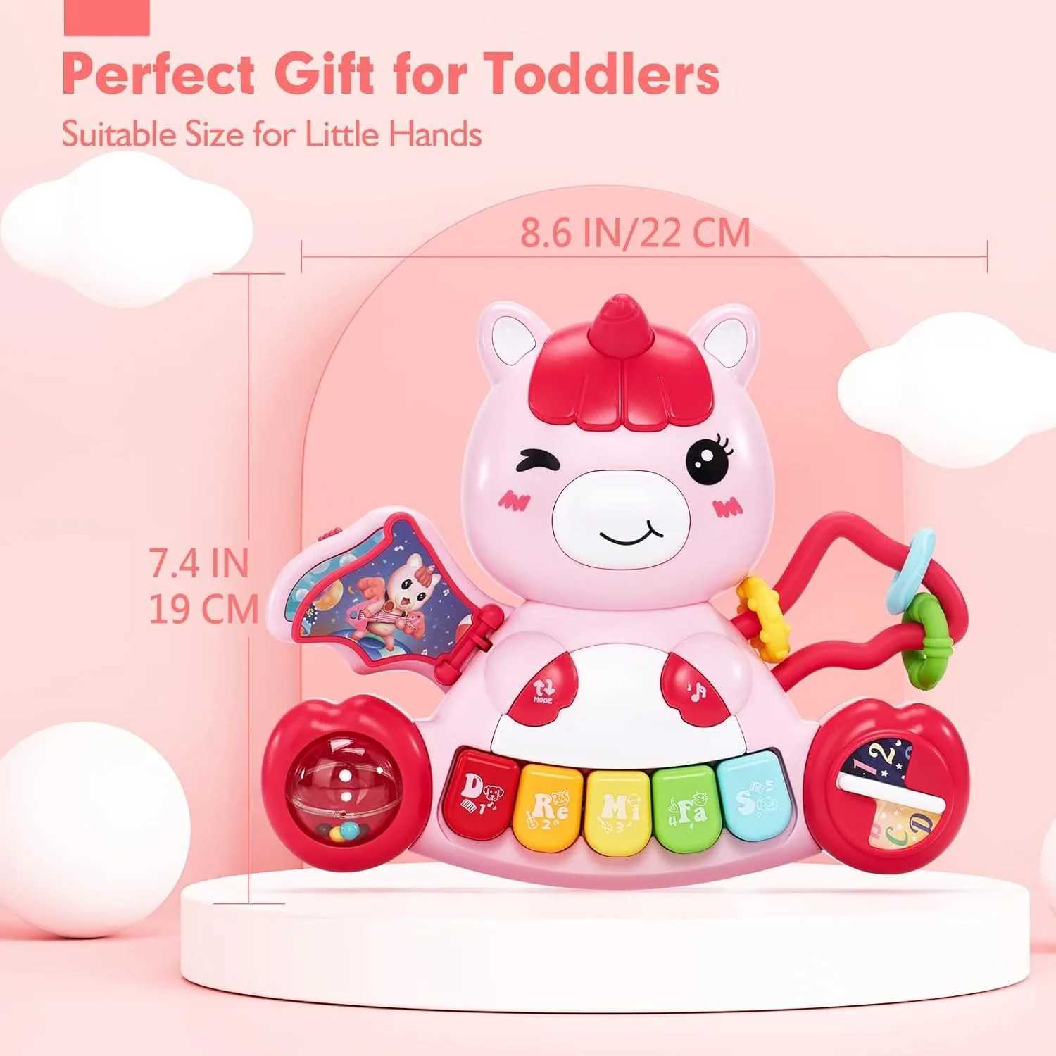 Baby Toys Boys Girls Activity Early Learning Educational Toys Unicorn Musical Light Infant Piano Toys Music Instrument Gift C250913