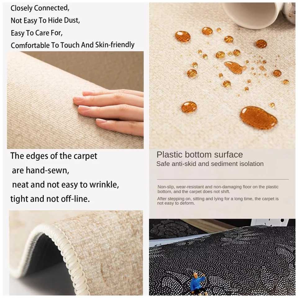 Chair Floor Mat Round Bedroom Dressing Table Carpet Beige Stripe Decoration Study Gaming Chair Swivel Chair Desk Rug Tapete C250913