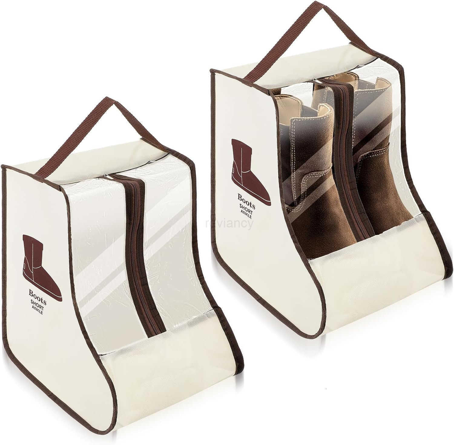2 Set Boot Storage Bag Portable Boots Protector Bag Dust Proof Travel Shoe Bags with Handle Boots Organizer for Packing Travel and Daily Use ShortW250