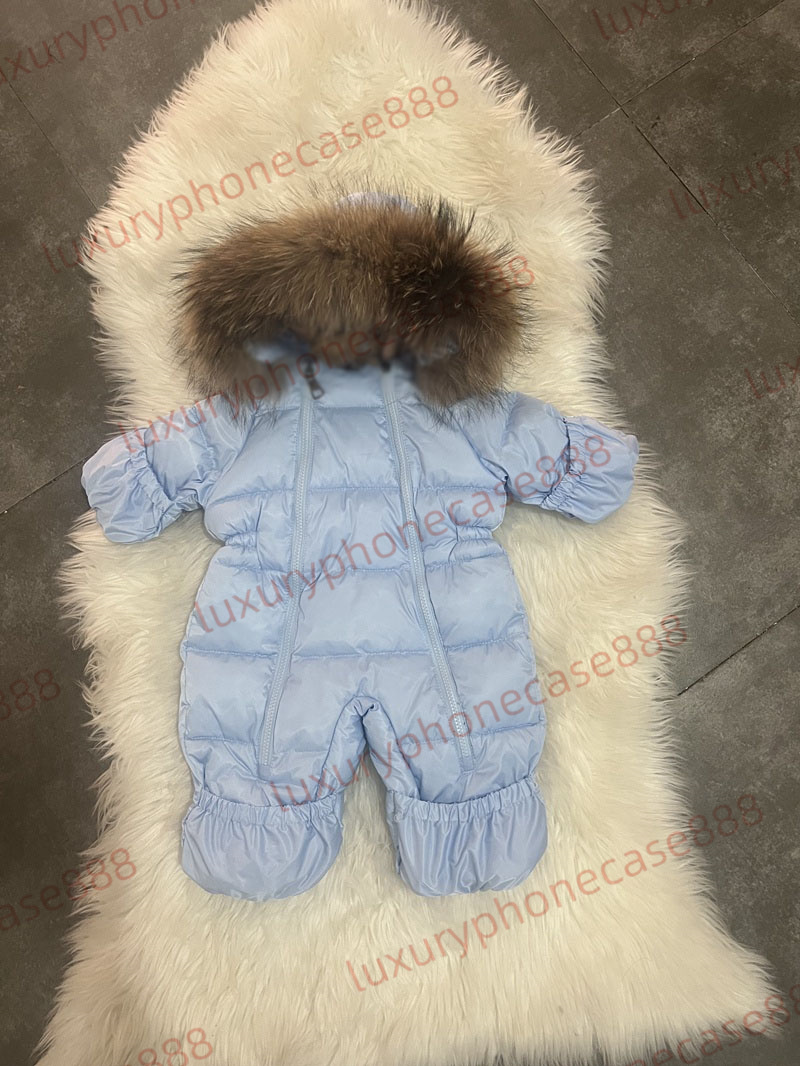 Baby designer clothes M Embroidered Badge Winter Outdoor windproof Jumpsuit Overalls for Girls Boys Thick Ski Suit Boys Duck Down Jacket Toddler Baby Snowsuits Coat
