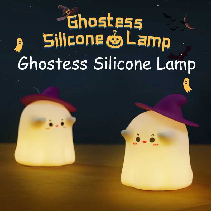 Cute Magician Night Light USB Rechargeable Bedside Nightlights Dimming For Childrens Halloween Party Holiday Gifts Bedroom Deco C251122