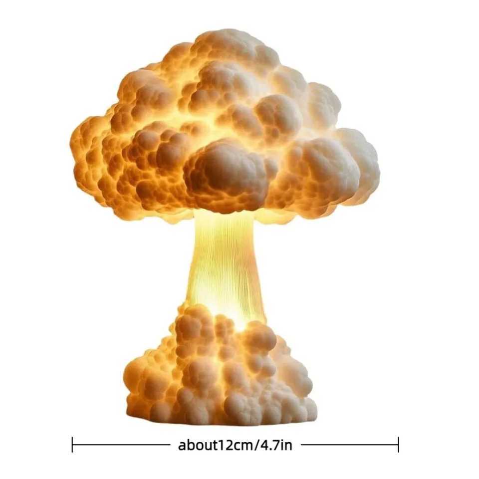 3D Mushroom Cloud Table Lamp Simulation Multipurpose Atomic Bomb Blast Night Light Handmade Resin LED Reading Light Desk Decor C250913