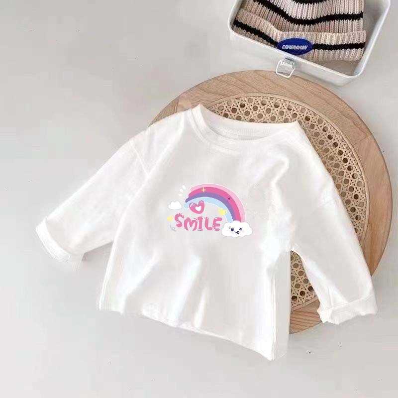 Children's Cotton Long Sleeve T-Shirt 2025 Spring and Autumn New Style Baby Girl Top Boys and Girls Fashionable Base Shirt Trendy