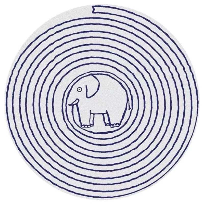 VIKAMA Cartoon Round Imitation Cashmere Carpet Bedroom Bed Childrens Room Small Animal Bed Mat Wear Resistant Cashmere Carpet C250913