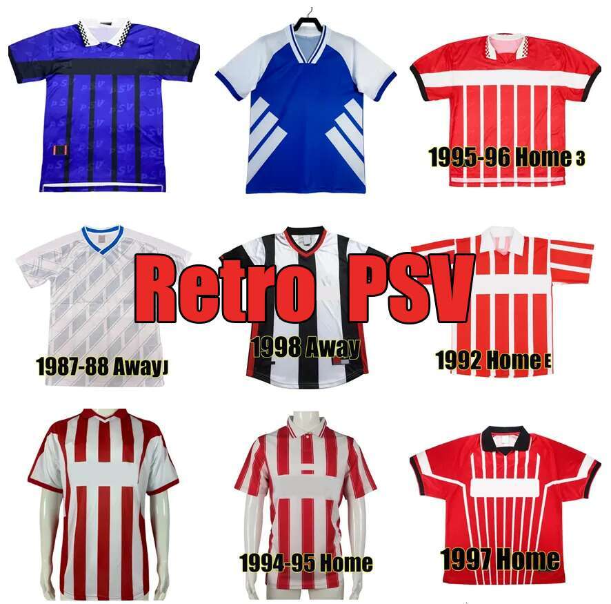 1987 1988 1994 1995 1996 1997 1998 EinDHOven Men Retro Soccer Jerey Home Away Ronaldo v.NSTELROOY WATERREUS BRINK Vintage Football Shirt Short Sleeve