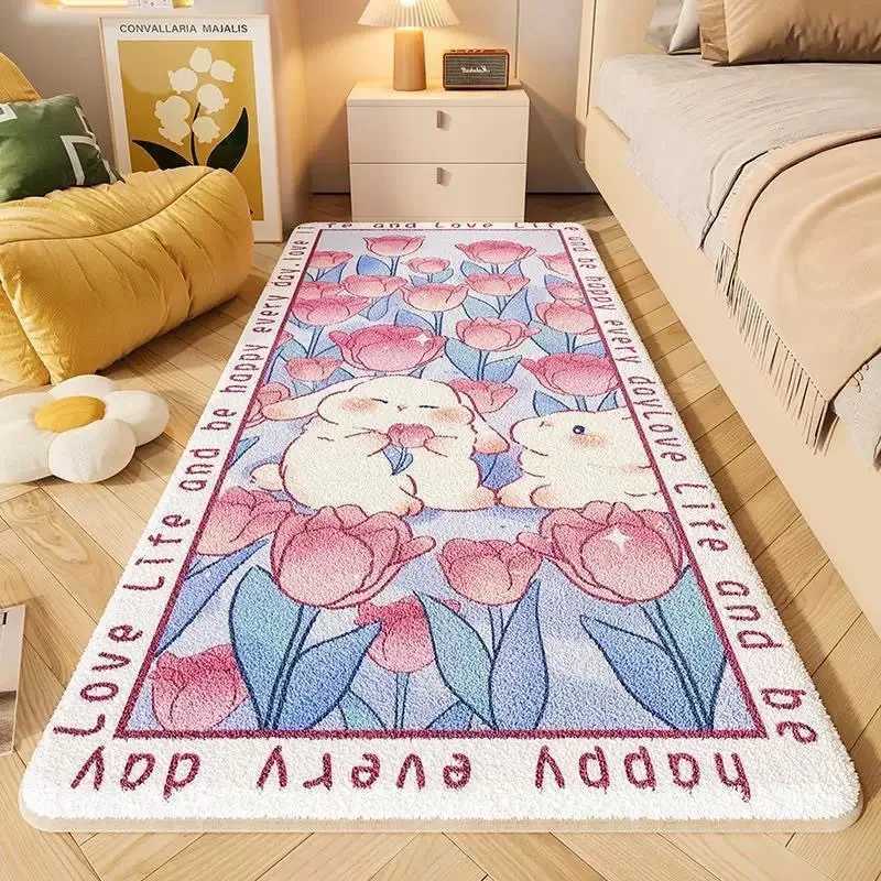 VIKAMA FYR Cute Cartoon Bedside Rug Soft and SkinFriendly Bedroom Carpet Coffee Table Side Table Floor Mat Home Decoration C250913
