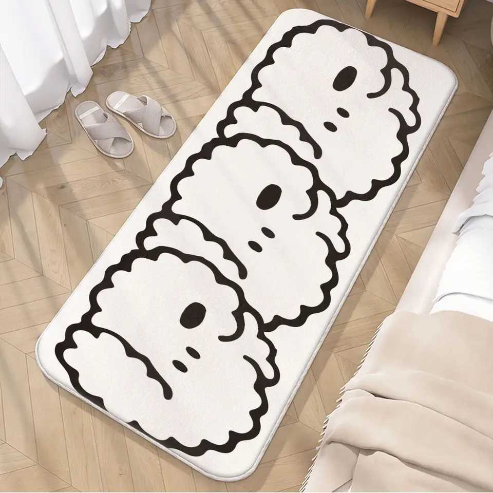 VIKAMA Cute and Simple Dog Plush Carpet Home Bedside Carpet Living Room Bedroom Bay Window Pad Carpet Home Decor C250913