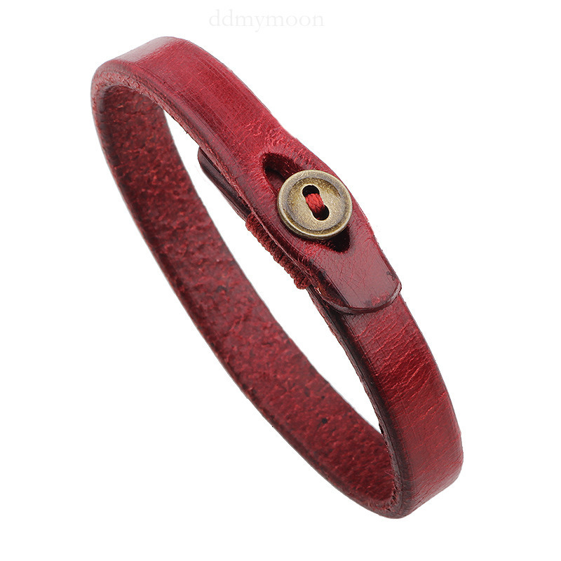 Fashionable Simple Solid Color Copper Buckle Leather Bracelet for Women, Versatile and High-End Feel ddmymoon