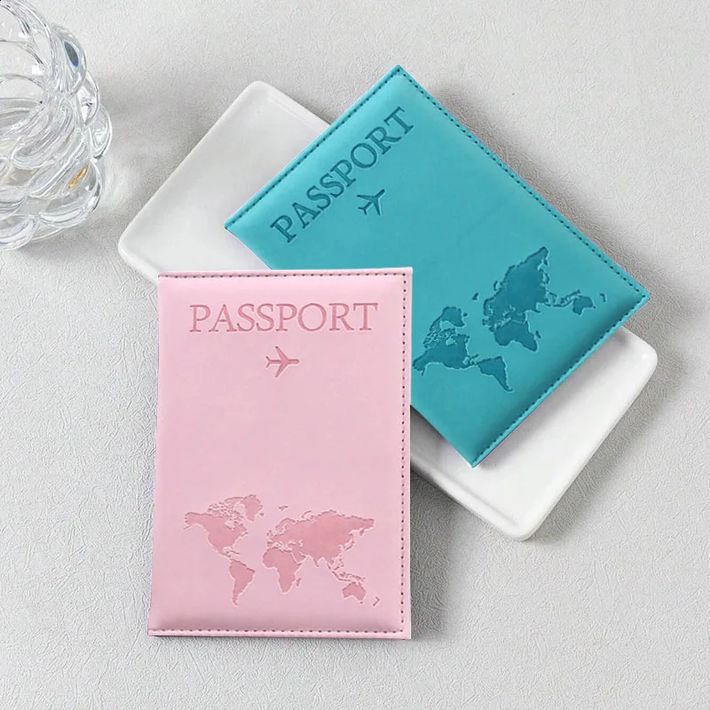 PU Leather Passport Cover For Men Women Organizer Protective Card Holder ID Document Covers World Map Travel Passport Case250912 - view 3