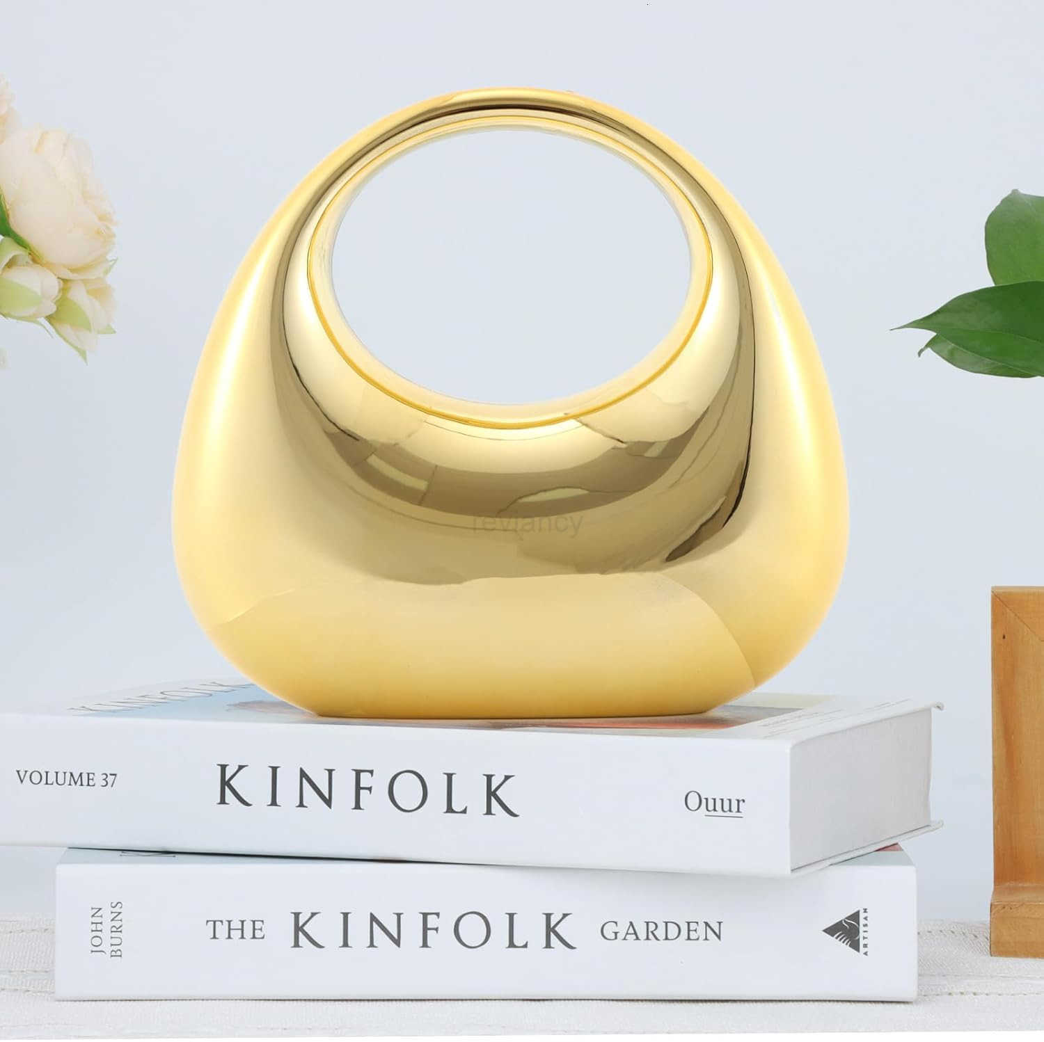 Womens Moon Shape Unique Handbag Acrylic Tophandle Purse Crossbody Evening HandbagW250913