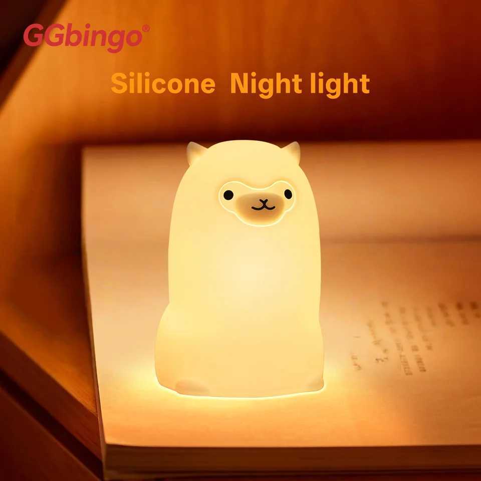 GGbingo LED Night light Touch Sensor RGB LED Alpaca USB Rechargeable Silicone Lamp for Children Baby Toy Festival Decor C250913