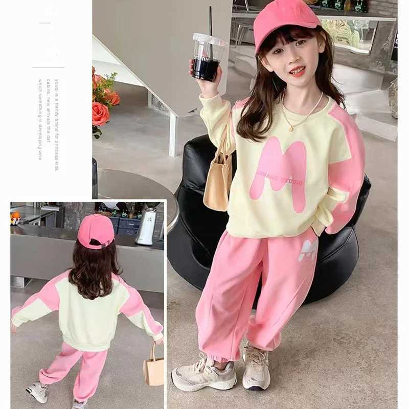 Autumn Girls Set Spring Leisure Girls Clothes Cute Long Sleeves SweaterCasual Pants Korean Fashionable Loose Sports Suits C250913