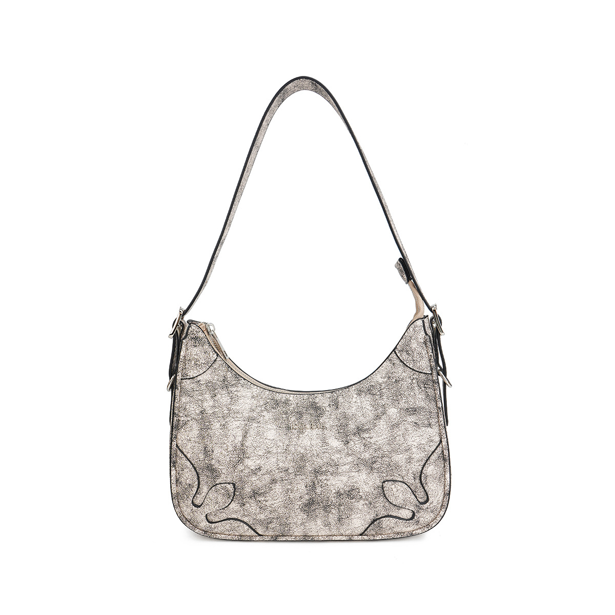 HERMIN 2025 new oil wax leather three in one shoulder crossbody bag with pleated retro women's bag