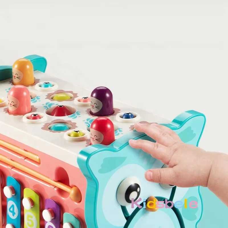 Multifunctional Xylophone Playing Color Fishing Toy Whackamole Toy Digital Clock Preschool Educational Toy for Child C250913