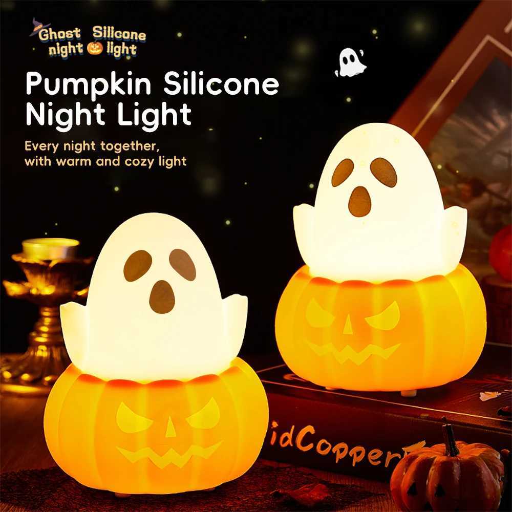 Novelty Pumpkin Night Light Colorful Changing Silicone Toy Nightlight Touch Sensor Table Lamp For Halloween Party Room Decor C251122