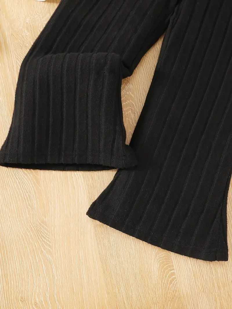 Girls Knit Long Sleeve Shirt Top Stretchy Knit Pants 2Pcs Set Casual Winter Outfit Toddler Kids Clothes For 3 4 5 6 7 8 9 10Y C250913