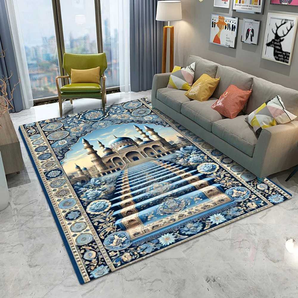 Retro Europe Persia Style Castle Carpet Living Room Sofa Bedroom Study Kitchen Entrance Door Mat Nonslip Luxury Home Decor Rug C250913
