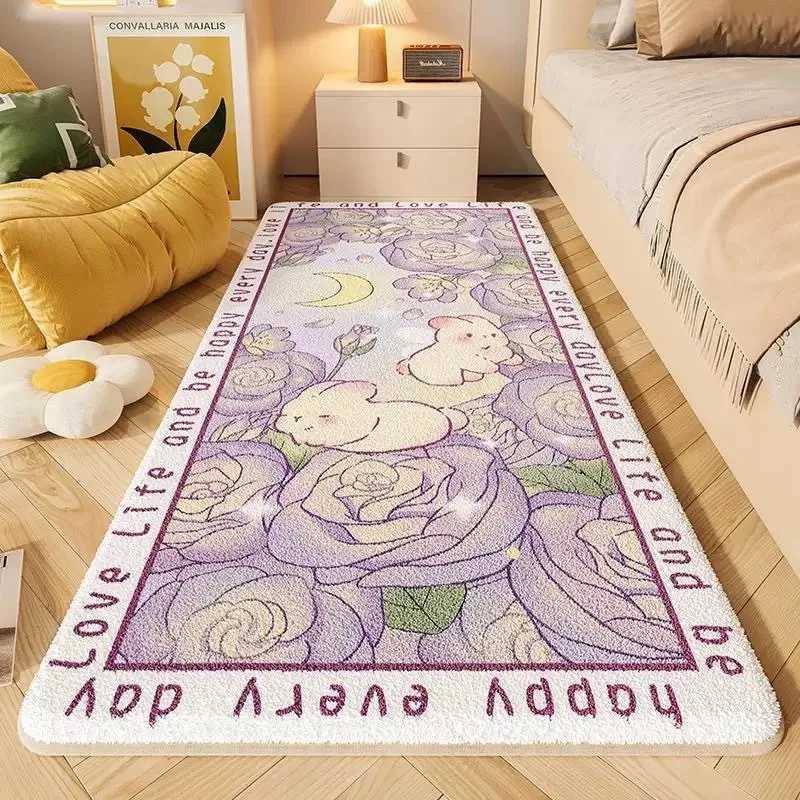 VIKAMA FYR Cute Cartoon Bedside Rug Soft and SkinFriendly Bedroom Carpet Coffee Table Side Table Floor Mat Home Decoration C250913