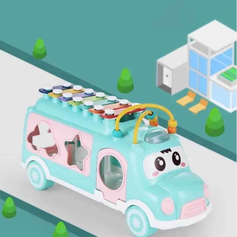 Childrens Ulti Functional Cartoon Imitate Musical Instruments Xylophone Baby Knocked Piano Block Bus Playing Music Toy For Kid C250913