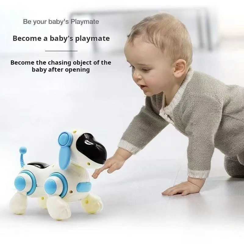 Electronic intelligent interactive robot dog crawling dog toy with lights and music simulation singing and interactive childre C250913