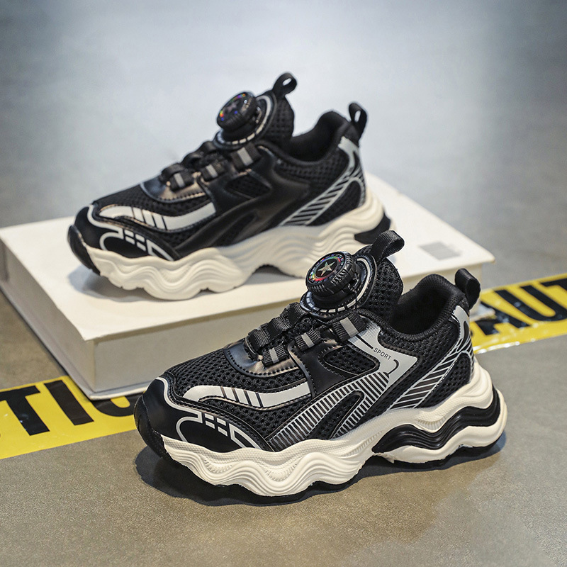 New Design Children Mesh Sports Shoes Breathable Non Slip Soft Sole Casual Fashion Versatile Kids Sneakers