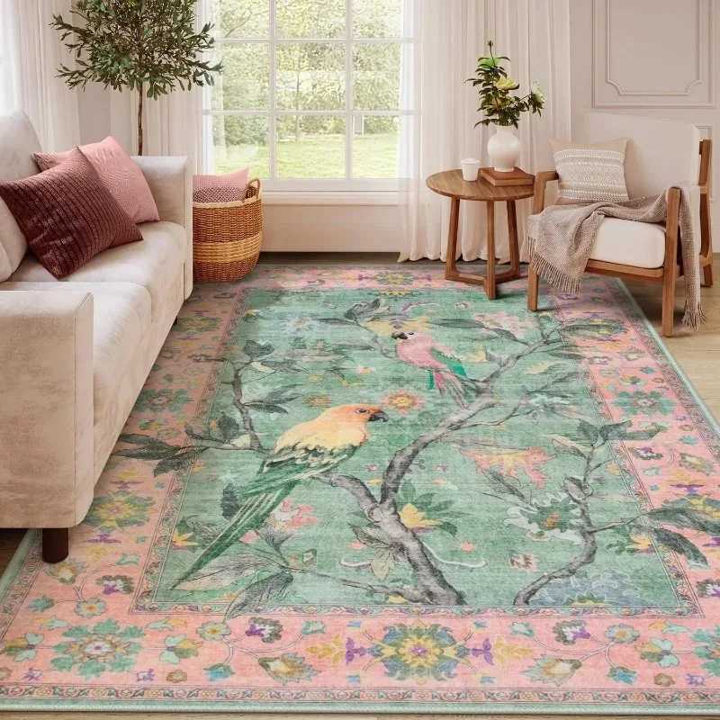 Flower and Bird Carpet Rugs for Bedroom Carpets for Living Room Washroom Floor Mat Living Room Decoration Bedroom Decor C250913