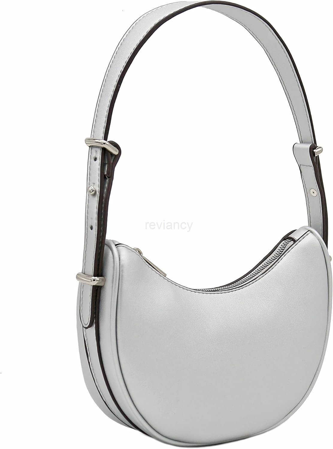Small Crescent Smooth Faux Leather Underarm Shoulder BagW250913
