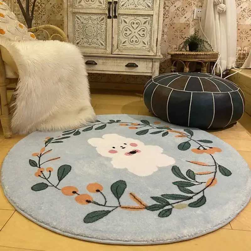 VIKAMA Bohemia Leaf Printed Cashmere Imitation Superfine Sand Carpet NonSlip Absorbent Bedroom Living Room Floor Mat Home Decor C250913