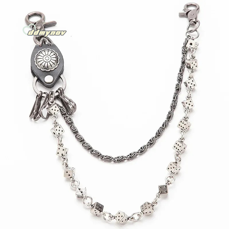 Motorcycle KeyChain Jean Biker Wallet Belts Chain Skull Charm Leather Gothic Rock Pants Trousers Waist Key Mens DR34 240402 ddmynov