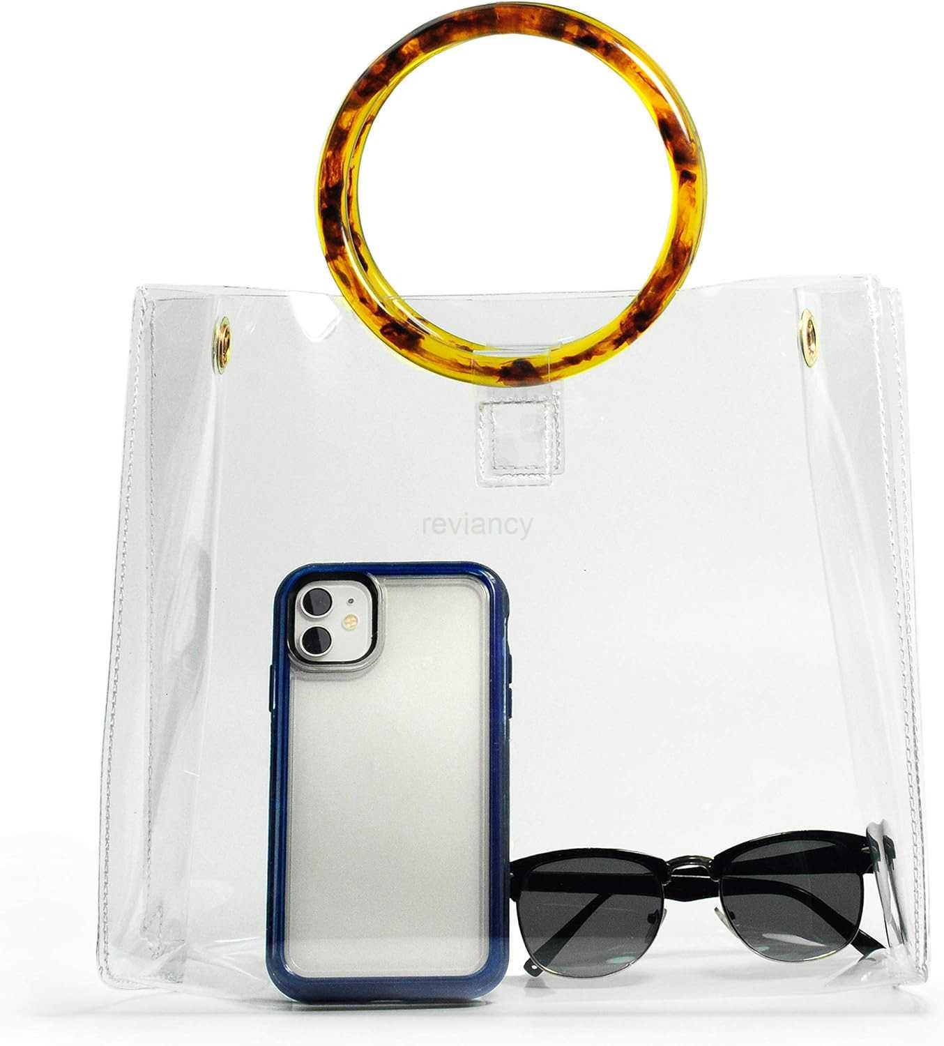 Handle Clear Handbag Women PVC Tote tortoiseshell Top Handle BagW250913