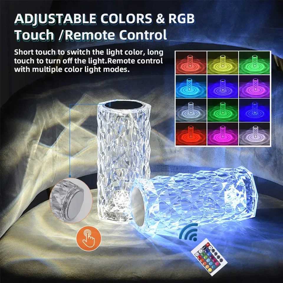 Acrylic Crystal Table Lamp Touch Induction Charging Night Light Bar Restaurant Desktop Decoration Lamp Atmosphere Lamp C250913