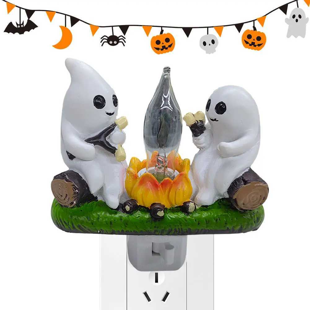 Ghost Campfire Flickering Nightlight Ghost Campfire Flickering Plug in Night Light Halloween Ghost Night Light Halloween Gifts C250913