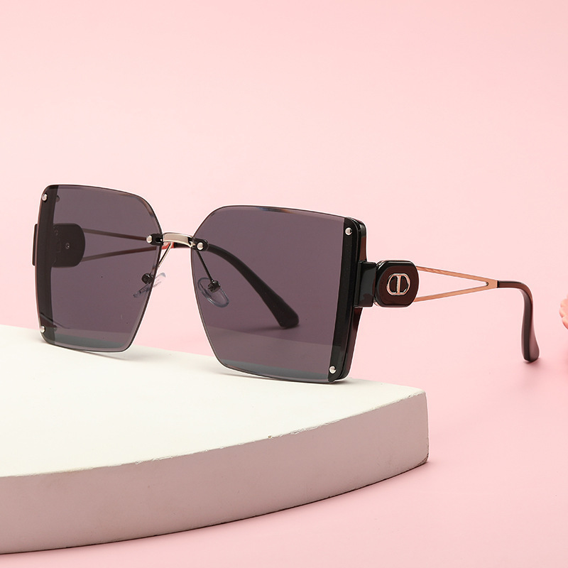 Fashionable Large-Frame High-Definition Nylon Polarized Women's Style European And American Frameless Sunglasses Cross-Border New Style Wholesale