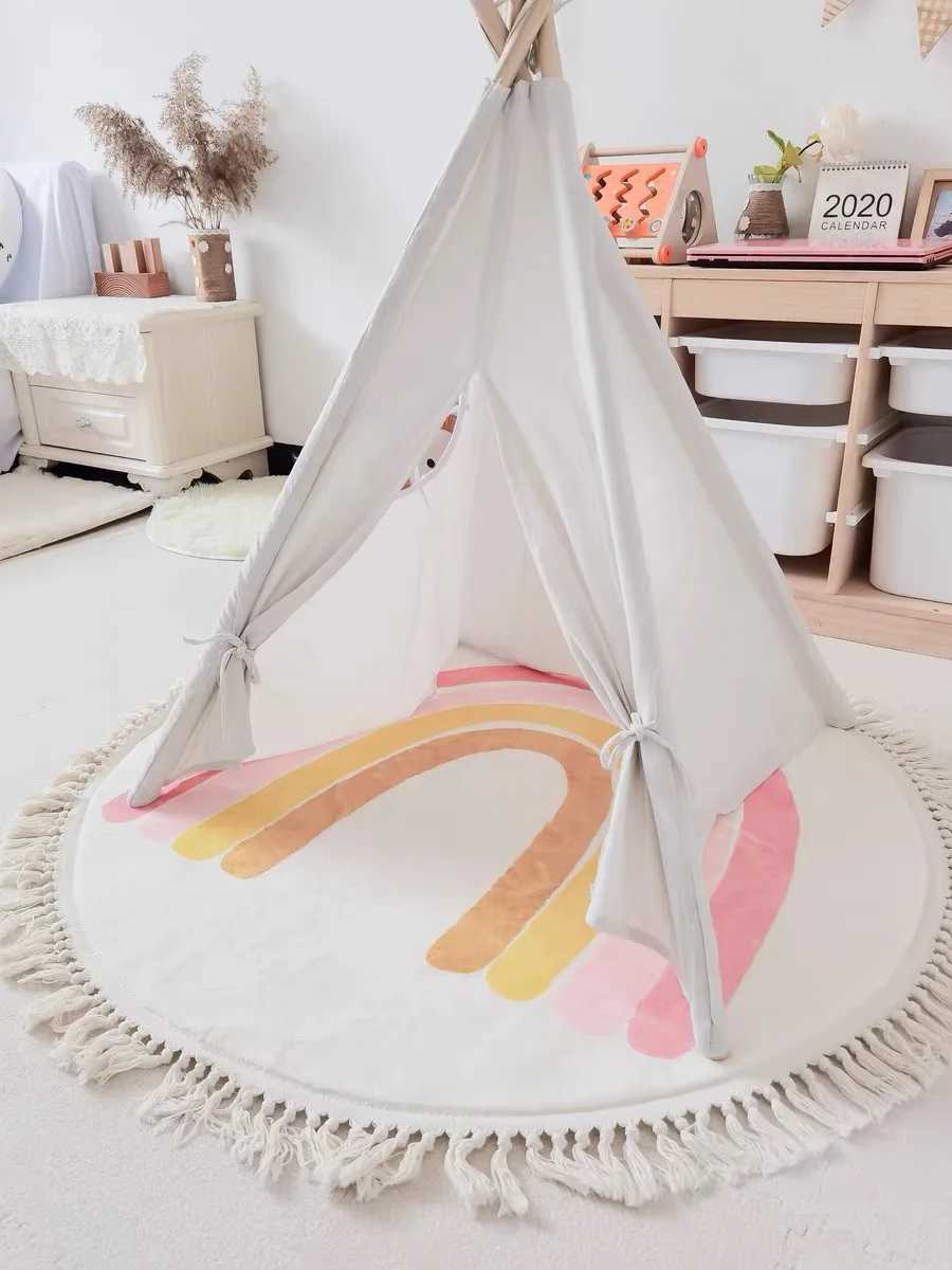 VIKAMA Cartoon Fresh Imitation Cashmere Washed Back Carpet Childrens Room Bedroom Swivel Chair Easy Care Carpet Home Decoration C250913