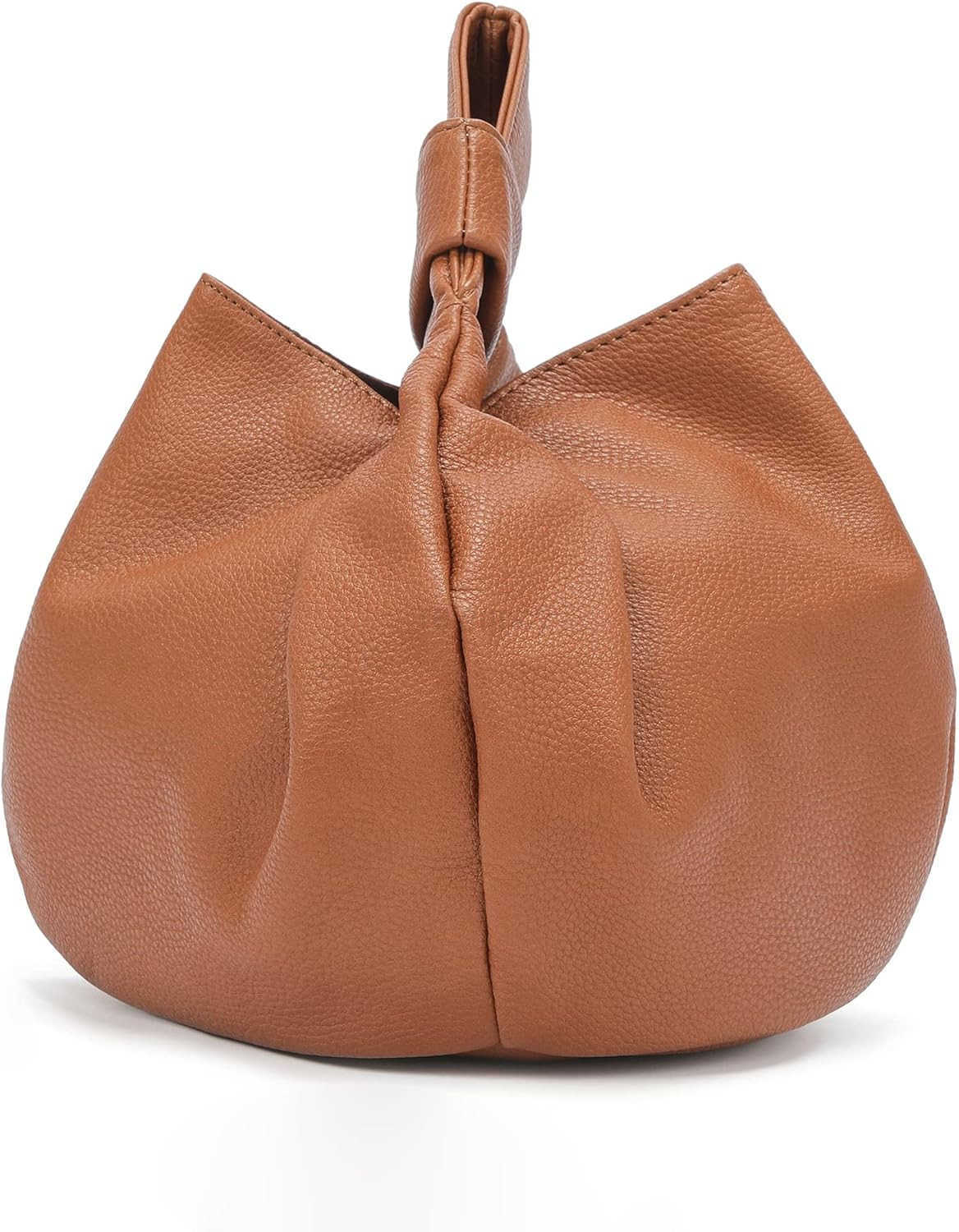 Womens Small Tote Bag for Women Soft Leather Top Handle Bag Wristlet Knot Pouch Purses and HandbagsW250913