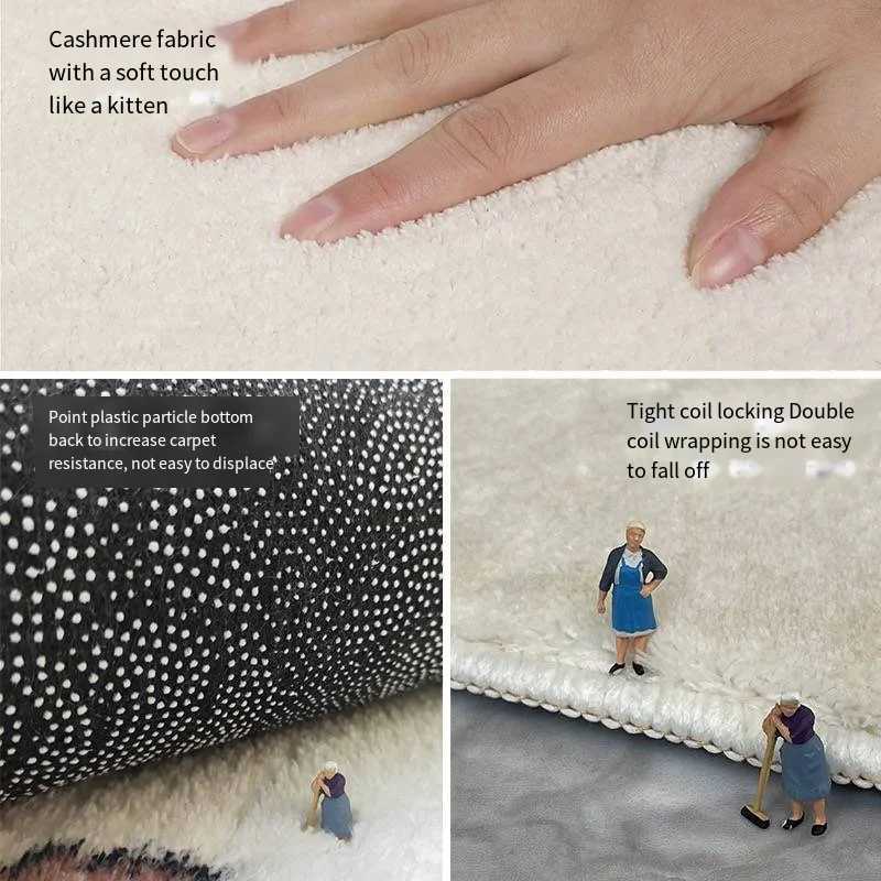 VIKAMA Fresh Green Plush Carpet Bedroom Bed Soft Skin Carpet Bay Window Long Strip Carpet Living Room Sofa Carpet Home Decor C250913