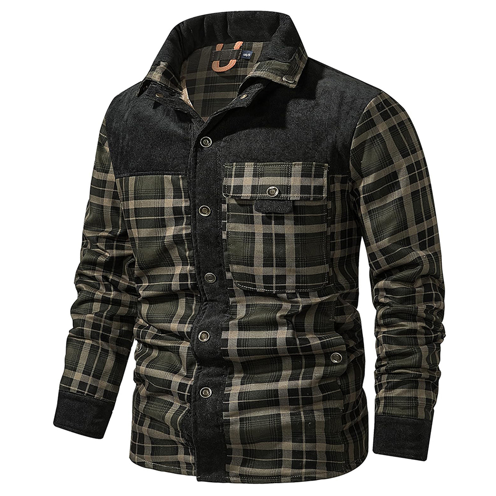 Men Plaid Shirt Warm 2025 New Autumn and Winter Flannel Long-Sleeved Shirts Casual Fashion Plaid Mens Jackets