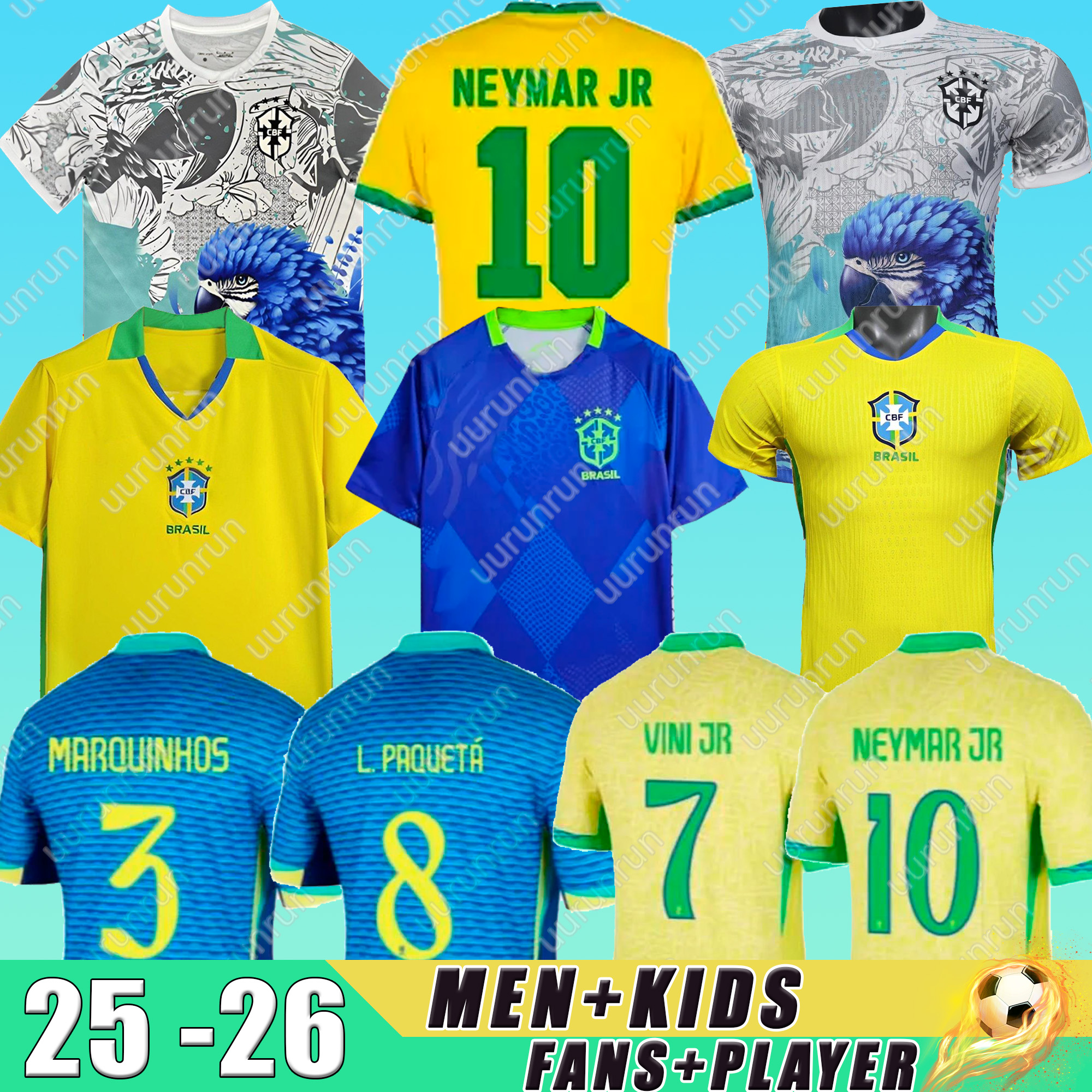 Brasil Soccer Jerseys 2024 2025 2026 BraziLS Retro Shirt VINI JR Endrick RODRYGO PELE 1998 2002 2004 Vintage NEYMAR Ronaldinho camisa de futebol brasil Kid kits